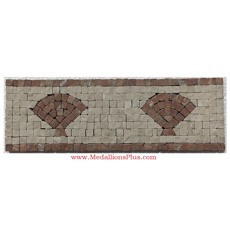 Harbor (rojo), Honed Mosaic Tile Listello 4" x 12"